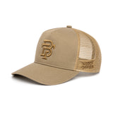 Born For This™ Monogram Logo Mesh Trucker (Sand Brown)