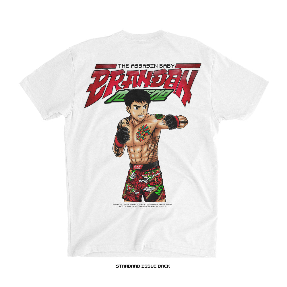 Brandon Moreno 'Super Assassin Baby KO' T-Shirt (White) LIMITED EDITION