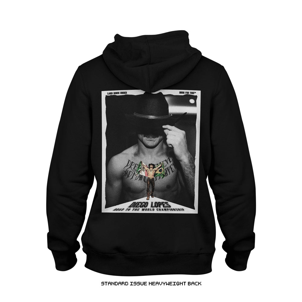 Diego Lopes UFC 325 'Road to the Championship' Heavyweight Hoodie (Black) CHAMPIONSHIP CAPSULE