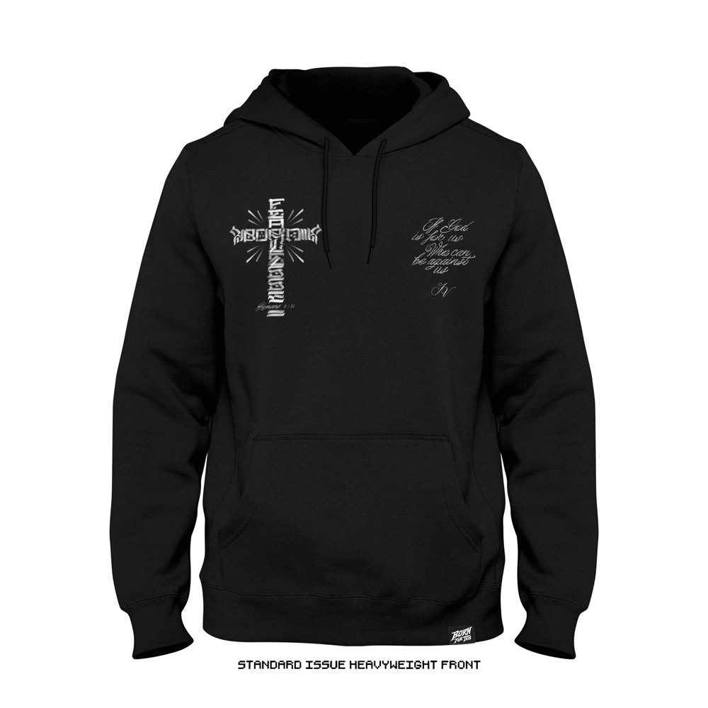 Joshua Van 'Cross Typography' Premium + Standard Issue  Heavyweight Hoodie (Black) LIMITED EDITION