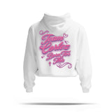 Tracy Cortez 'Airbrush' Women's Crop Hoodie (White) LIMITED EDITION