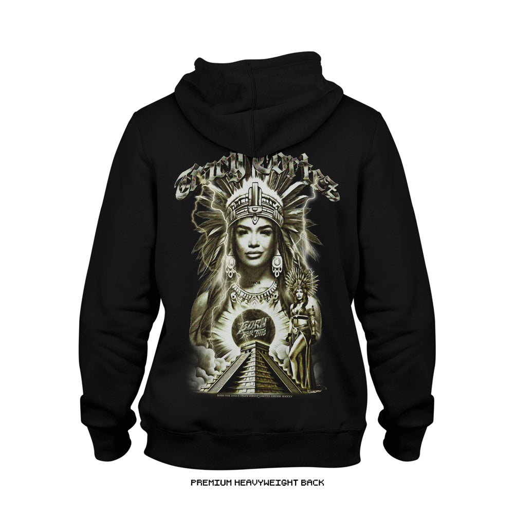 Tracy Cortez 'Airbrush' Women's Crop Hoodie (White) LIMITED EDITION