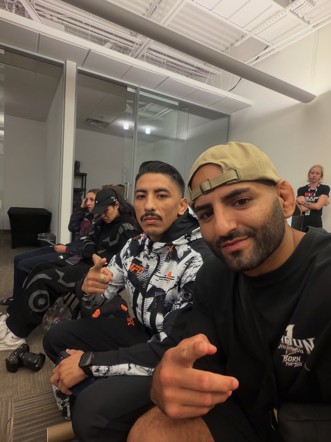Gianni Vazquez and Dory Aoun at the airport leaving for UFC Las Vegas